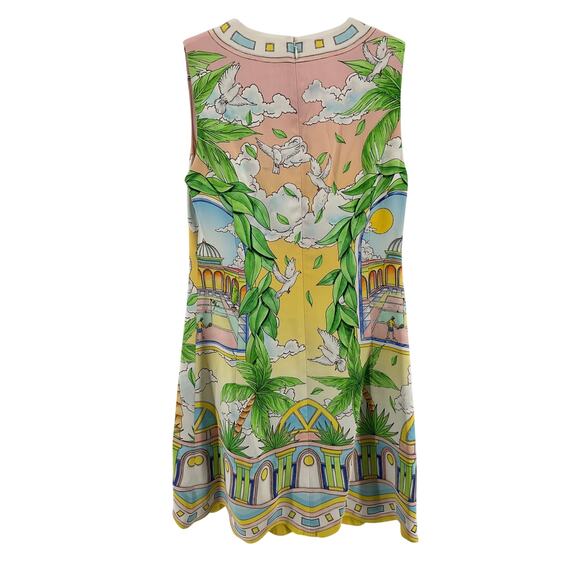 Casablanca 'Paysage' Green Ideal Graphic-Print Mini Dress Size FR 36/US 4 - Picture 3 of 6